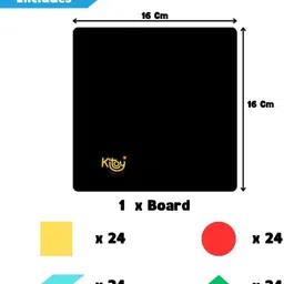 kitoy creations Magnaplay Shapes | 96 Magnetic Shapes with Board image 2
