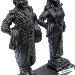 vrusham creations Sai Amrut Vitthal Rukmini statue 8 inch for Home and Mandir Decorative Showpiece - 23 cm image 3