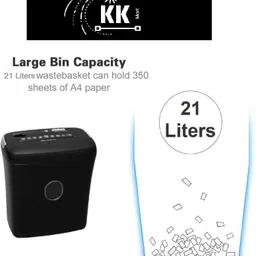 KK MART Paper Shredder 10 Sheets with CD/Credit Card Shredder(22 Litre Bin)-Cross Cut Paper Trimmer image 2