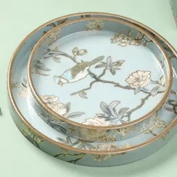 lyna impex LYNA Set of 2 MDF Wood Serving Trays | Kitchen&Dining || Handmade | 7x7 & 9x9 Tray Serving Set image 1