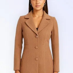 troo blue Women Solid Double Breasted Casual Blazer-picture-26