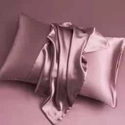 coolbeds Rose Gold Solid 400 TC Satin Single Fitted Bedsheet with 2 Satin Pillow covers image 5