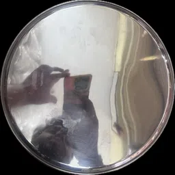 anandtrader Stainless Steel Plate (heavy weight) lazer design Not microwave safe Dinner Plate image 2