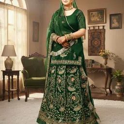 womengirlfashion Embroidered Semi Stitched Rajasthani Poshak-picture-22