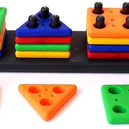 sharvil 25 Pc-5 Shape Sorting & Stacking Sorter Toys Early Educational Geometric Blocks image 2