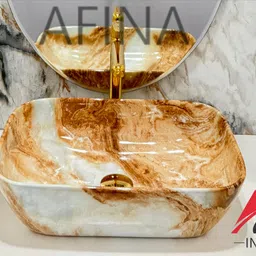 afina industries Premium Ceramic BASIN Which Gives Look To your Home Table Top Wash Basin LC1004 DESIGNER COUNTER WASH BASIN GLOSSY finish Table Top Basin image 4