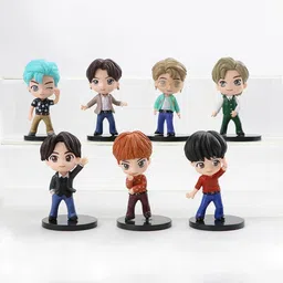 kawaii kart BTS Tiny Tan - Dynamite Dancing Dolls - Set Of 7(Size - 8 cm) image 1