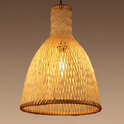 habereindia Conical Handmade Bamboo Pendant Hanging Light (Beige)-picture-11