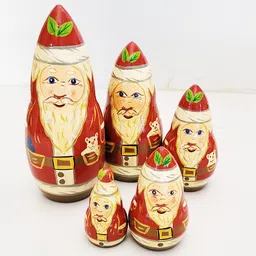 theperfectbazaar.com Wooden Nesting Santa Doll for Christmas Gift Decor-picture-39
