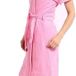 elevanto Pink 2 Free Size Bath Robe image 2