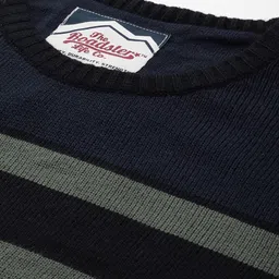 roadster Men Striped Round Neck Blue, Green Sweater image 2