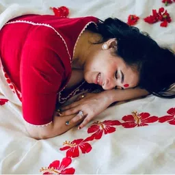 roy saree center Floral Print, Printed Handloom Pure Cotton Saree image 5