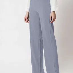 zariya enterprises Women Regular Fit Silver Lycra Blend Trousers image 3