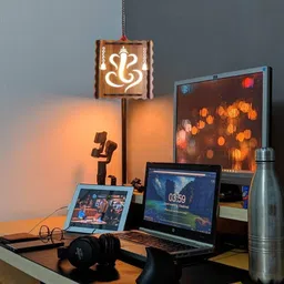 gojeeva Ganeshji Wooden Ceiling Light ( 1 Lamp Set Without Bulb ) Ceiling Light Ceiling Lamp image 2