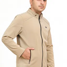 unique fort Men Solid Leather Jacket image 3