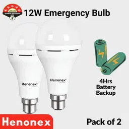 henonex 12W LED Emergency Bulb for Power Cuts – Pack of 2 2 hrs Bulb Emergency Light-picture-18