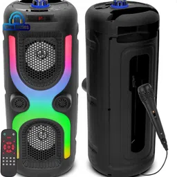Gk King Series HUGE SOUND Dual 4-Inch RGB Light Bluetooth Speaker, USB Card Support,Mic Input 50 W Bluetooth Party Speaker-picture-22