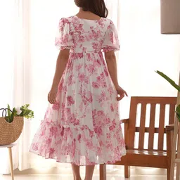 nivus clothing Women Fit and Flare Purple Midi/Calf Length Dress image 4