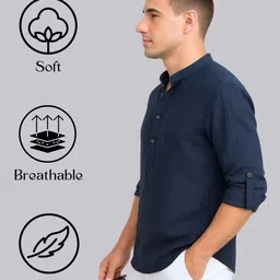 deneeja Men Self Design Cotton Blend Straight Kurta image 5