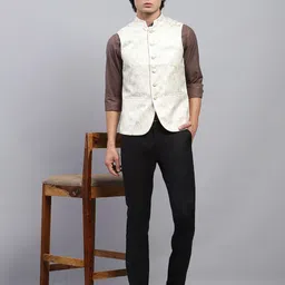 monte carlo Floral Print Men Waistcoat image 5