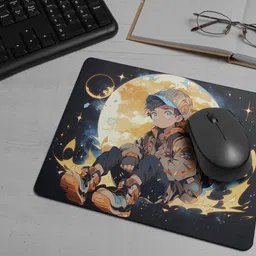 ARTOLIC Moon with boy Mouse Pad for Office & Gaming Non-Slip Rubber Base 9x7.5 Non Slip Base Mousepad image 3