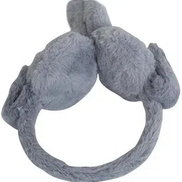 ablue clipper White Winter Fluffy Earmuff Light Grey Pump Plush Ear Warmer (Ear Moving) Ear Muff image 5