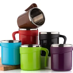 flipkart smartbuy Pack of 6 Plastic, Stainless Steel Tea Cups Set / Tea Mug / Tea Cups / Cups / Mugs / Set-picture-22