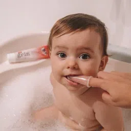 kakagugu Bear shape toothbrush with finger brush, 100% safe for babies, Non-toxic, Extra Soft Toothbrush image 5