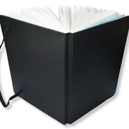lrs Sketch Book A5 Size - Black Cover with Elastic Strap - 48 Sheets (96 Pages) 160 GSM Natural Cartridge Paper - Completely Handmade Sketch Pad image 4