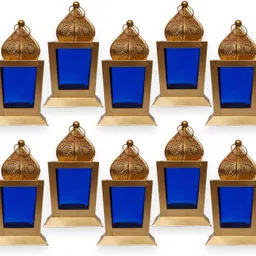 antique collection Blue, Gold Iron Hanging Lantern-picture-14