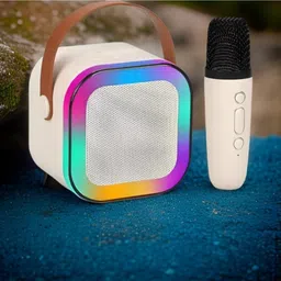fronz M28_k12 Wireless Karaoke Mic Speaker: K12 with RGB, 5W Bluetooth 10 W Bluetooth Home Audio Speaker-image-1
