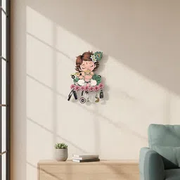 kaviart Little Krishna Wooden Wall Key Holder Decorative Key Hanger for Home Wood Key Holder image 4