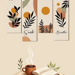 srigiriraj Boho Art Set of 4 Wall Art Wooden Home Decor Prints image 4