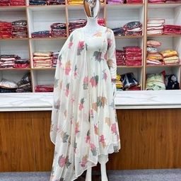 houseofcommon Printed Viscose Rayon Stitched Flared/A-line Gown-picture-0