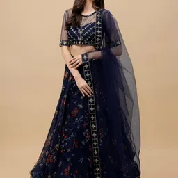 liludi Printed Semi Stitched Lehenga Choli image 4