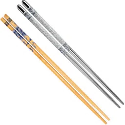HichakiTraders Eating, Chewing, Cooking, Training, Decorative Stainless Steel, Bamboo Chinese, Korean, Japanese, Vietnamese Chopstick-picture-24