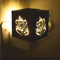 giftwala Electrical Camphor Carved Pattern Wooden Kapoor Dani & Essential Oil Diffuser Plastic, Wooden Incense Holder image 1