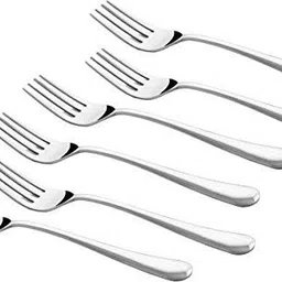 fanqew Mini 6 pics Fork spoon Stainless Steel Cream Spoon, Salad Spoon, Sugar Spoon Set-picture-13