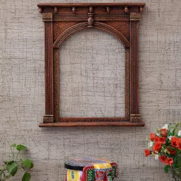 craft tree Wooden Hand painted Decorative Jharokha in Copper Finish image 1