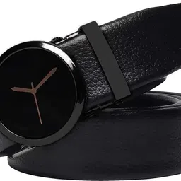 at fashionn Men Evening, Casual, Party, Formal Black Artificial Leather Belt image 2