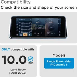 spartan shield Screen Guard for Land Rover RangeRover Velar [2018-2023] || R-Dynamic S || 10 inch Infotainment Touchscreen Guard || Only Compatible with LandRover New Car Digital Display 9H Accessories [Not Tempered Glass] image 2