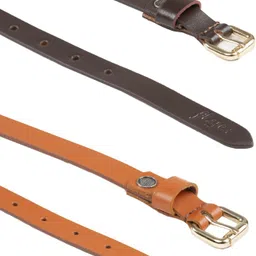 flyer Women Casual, Formal, Evening, Party Brown, Tan Genuine Leather Belt image 2