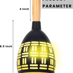 kinis KIN-BLACK 1201 HL Half Oval with Wooden Cork Lezar Cutting, Black, Pack of 1 Pendants Ceiling Lamp image 5