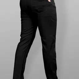 metronaut Slim Fit Men Black Lycra Blend Trousers image 4