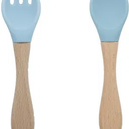 guchigu Baby Silicon Spoon and fork Set , BPA-Free Self Feeding Utensils for Newborns- wooden, silicone-picture-22