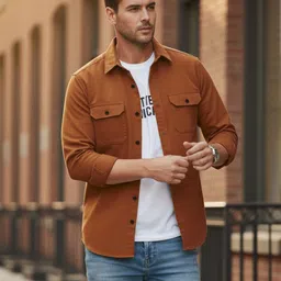 deelmo Men Regular Fit Solid Button Down Collar Casual Shirt image 4