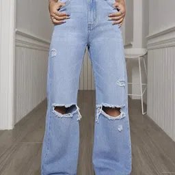 denim diva Women Regular High Rise Light Blue Jeans-picture-14