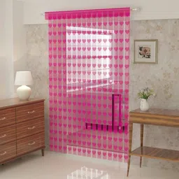 nikita enterprise 214 cm (7 ft) Door Polyester Semi Transparent Curtain Single Curtain image 2