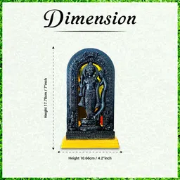 rhtdm Ayodhya Mandir Ram Lalla Ram Ji ki murti Idol Miniature Sculpture Decorative Showpiece - 6 cm image 2