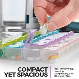 bagsio 28 days 28 days 4 line pill box organizer pill box remainder multicolor, Pill Box image 3